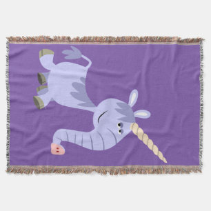 Cute Unusual Tecknad Unicorn Throw Blanket Mysfilt