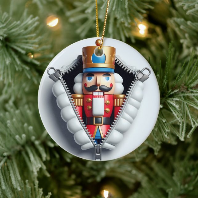Cute Unzipping Nutcracker-jul Julgransprydnad Keramik (Träd)