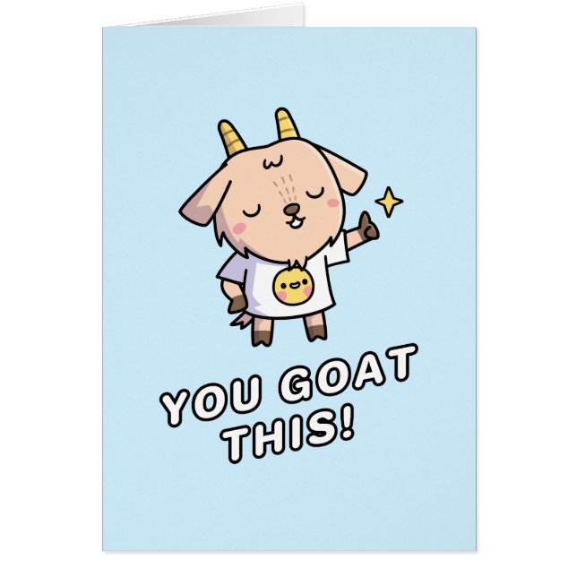 Cute uppmuntrar goat, du går på den här pun hälsningskort (Framsidan)