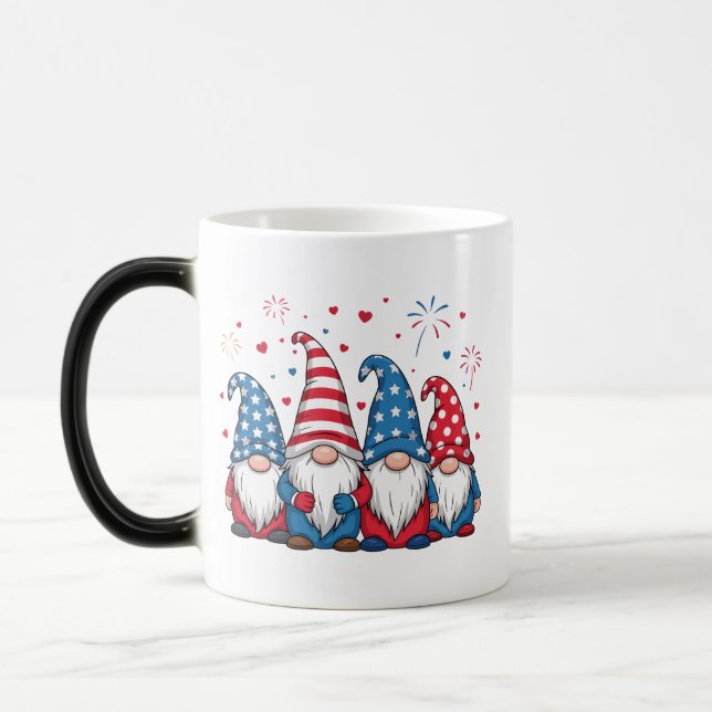 Cute USA American Gnomes Tecknad-68123 Magisk Mugg (Vänster)