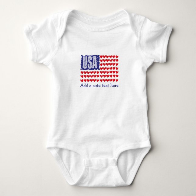 Cute USA Hearts Flagga Anpassningsbar T Shirt (Framsida)