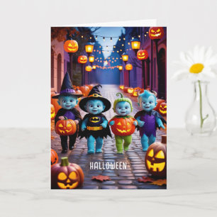Cute Utomjordingars Trick eller Treaters Halloween Kort