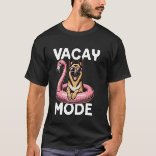 Cute Vacay Mode German Shepherd Hund Mamma Summer T Shirt