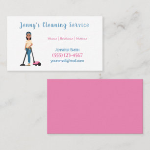 Cute Vacuum House Städning Maid Service Visitkort