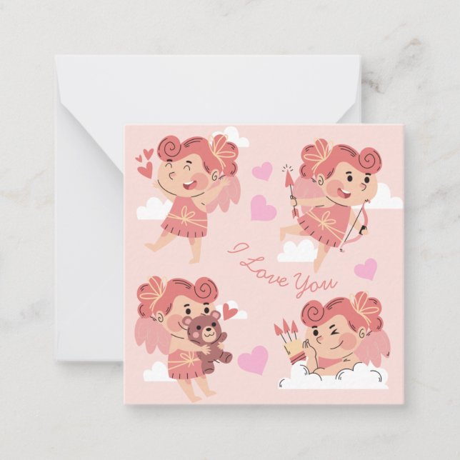 Cute Valentindagen Anteckningskort (Framsida)