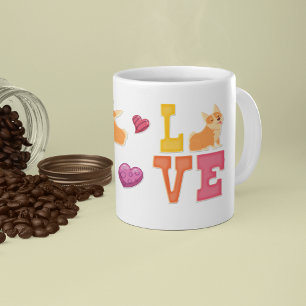 Cute Valentindagen Corgi Hund älskare Gift Kaffemugg