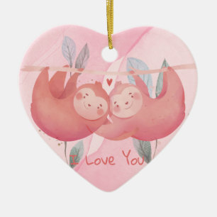 Cute Valentindagen Julgransprydnad Keramik