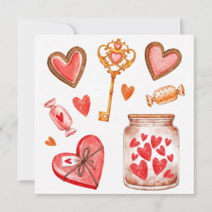 Cute Valentindagen Julkort