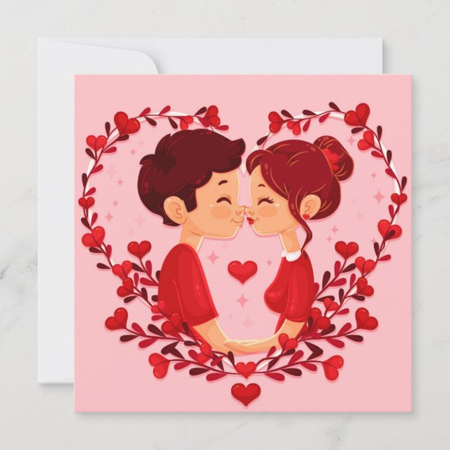 Cute Valentindagen Julkort (Framsida)