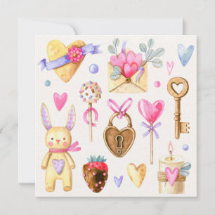 Cute Valentindagen Julkort