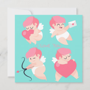 Cute Valentindagen Julkort