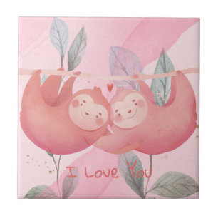 Cute Valentindagen Kakelplatta