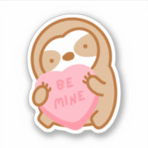 Cute Valentine är min Candy Heart Sloth