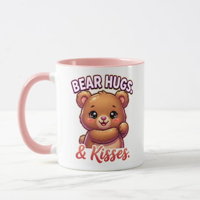 Cute Valentine Bear – Bear Hugs & Kisses Mugg (Vänster)