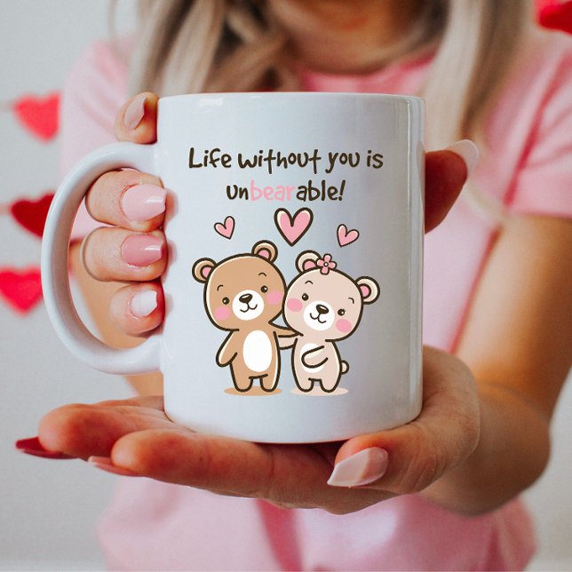 Cute Valentine Bear, ett vackert Valentine-par Kaffemugg (Skapare uppladdad)