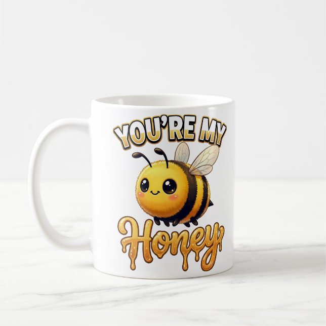 Cute Valentine Bee – You’re My Honey Kaffemugg (Vänster)
