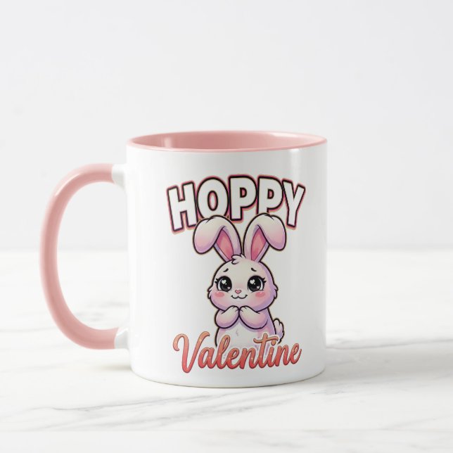 Cute Valentine Bunny – Hoppy Valentine Mugg (Vänster)