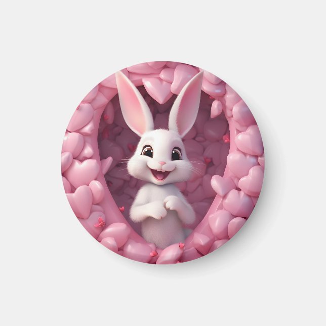 Cute Valentine Bunny Magnet (Framsidan)