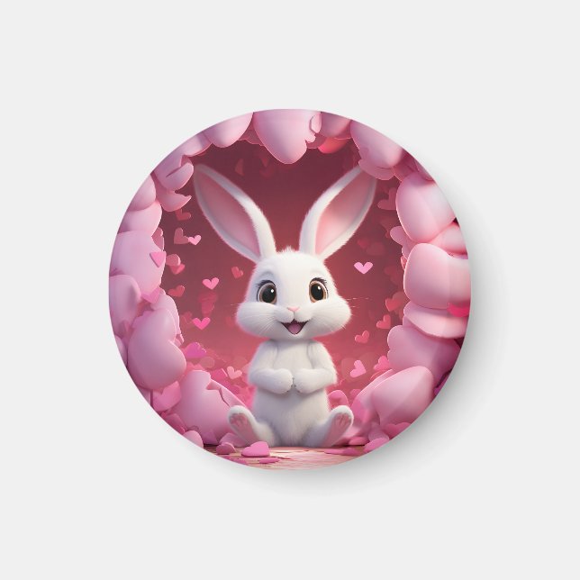 Cute Valentine Bunny Magnet  (Framsidan)