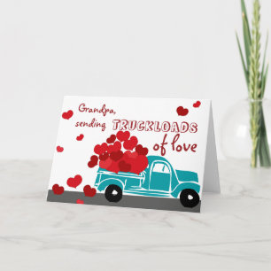 Cute Valentine Card Lastbil för Grandpa Helgkort