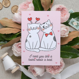 Cute Valentine Cat, ett par vykort