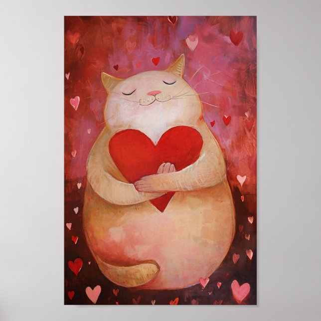 Cute Valentine Cat Poster (Framsidan)