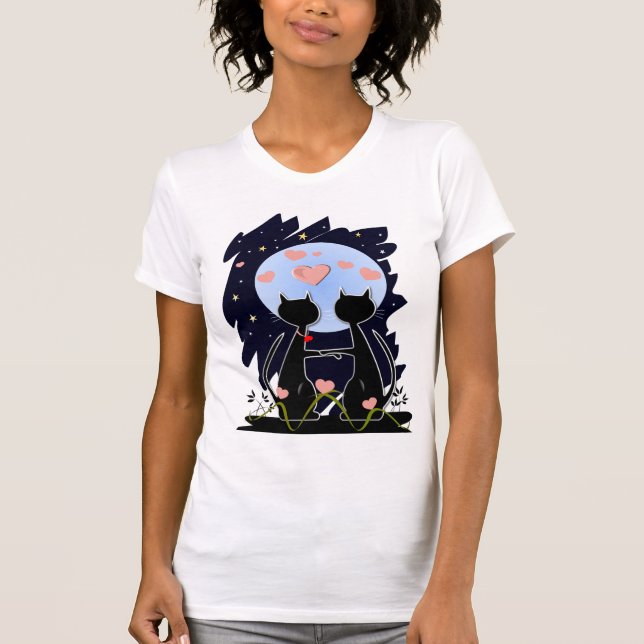 Cute Valentine cat t-shirt (Framsida)