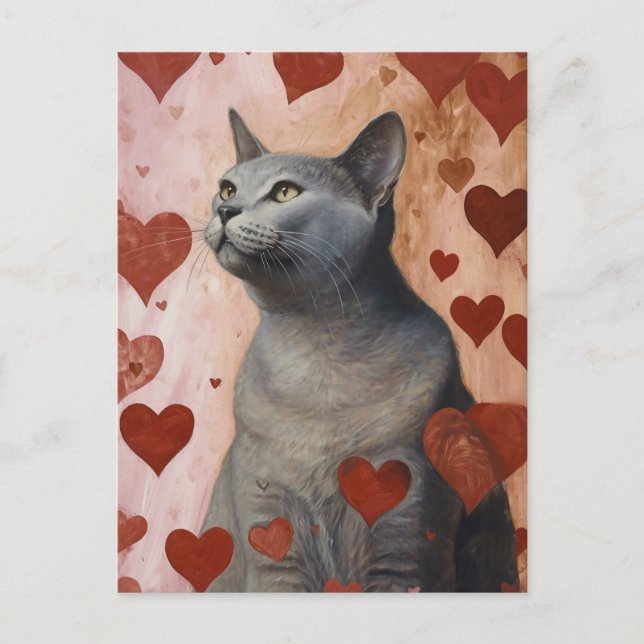 Cute Valentine Cat Vykort (Framsida)