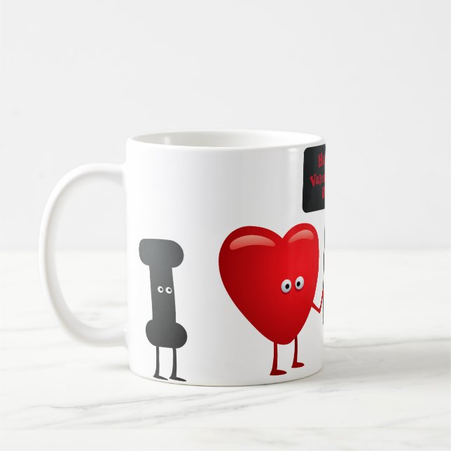 Cute Valentine Characters Mug - Happy Valentine's  Kaffemugg (Vänster)