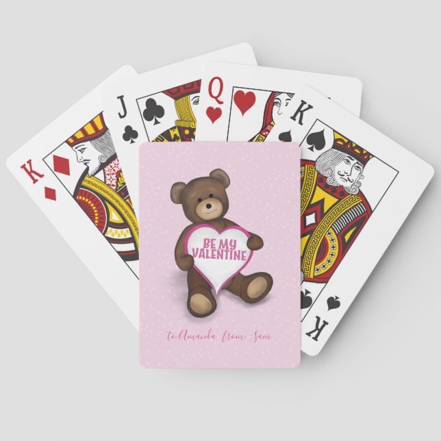 Cute Valentine Day Adworthy Nalle Casinokort (Baksidan)