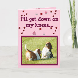 Cute Valentine Day Card w/Funny Basset Hounds Helgkort