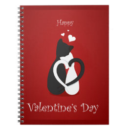 Cute Valentine Day Cats Kärlek Anteckningsbok