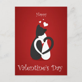 Cute Valentine Day Cats Kärlek Helg Vykort
