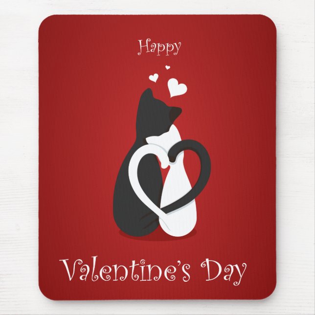 Cute Valentine Day Cats Kärlek Musmatta (Framsidan)