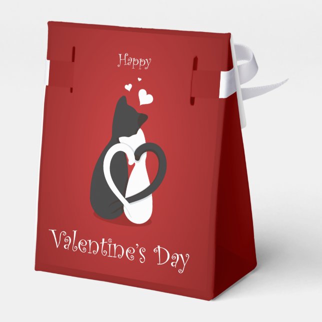 Cute Valentine Day Cats Kärlek Presentaskar (Baksidan Sidan)