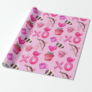 Cute Valentine Day Collage Rosa Presentpapper
