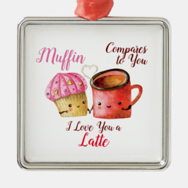 Cute Valentine Day Cupaka och Coffee Mugg Couple Julgransprydnad Keramik
