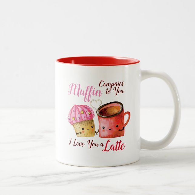 Cute Valentine Day Cupcoa och Coffee Mugg par (Höger)