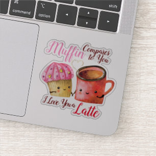 Cute Valentine Day Cupcoa och Coffee Mugg par Klistermärken