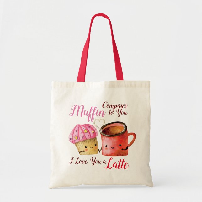 Cute Valentine Day Cupcoa och Coffee Mugg par Tygkasse (Framsidan)