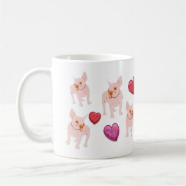 Cute Valentine Day English Bulldog Älskare Gift Kaffemugg