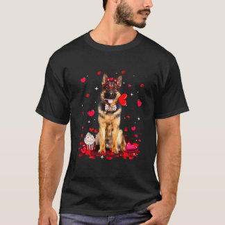 Cute Valentine Day German Shepherd Hund Heart Cos T Shirt