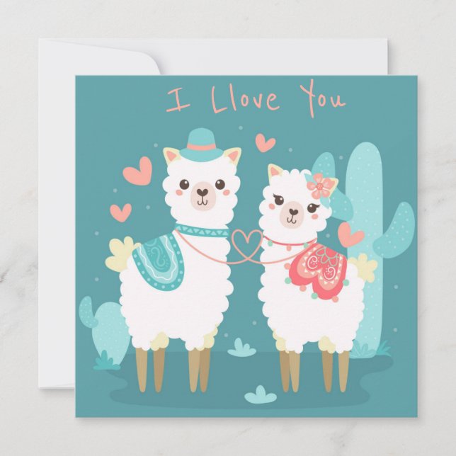 Cute Valentine Day Helgdag Card Julkort (Framsida)