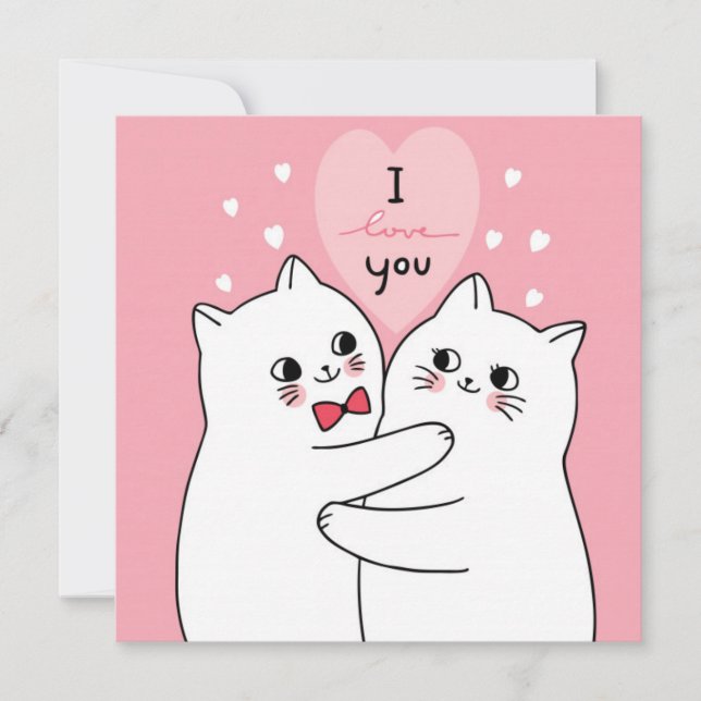Cute Valentine Day Helgdag Card Julkort (Framsida)