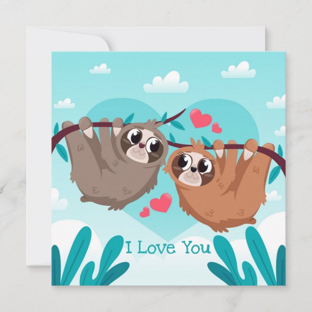 Cute Valentine Day Helgdag Card Julkort (Framsida)