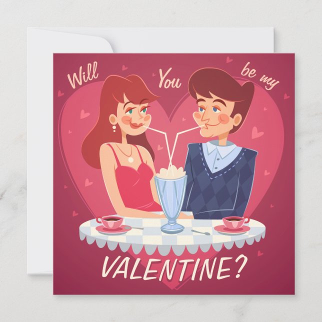 Cute Valentine Day Helgdag Card Julkort (Framsida)