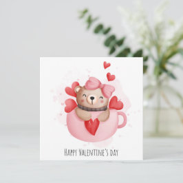 Cute Valentine Day Helgdag Card Julkort
