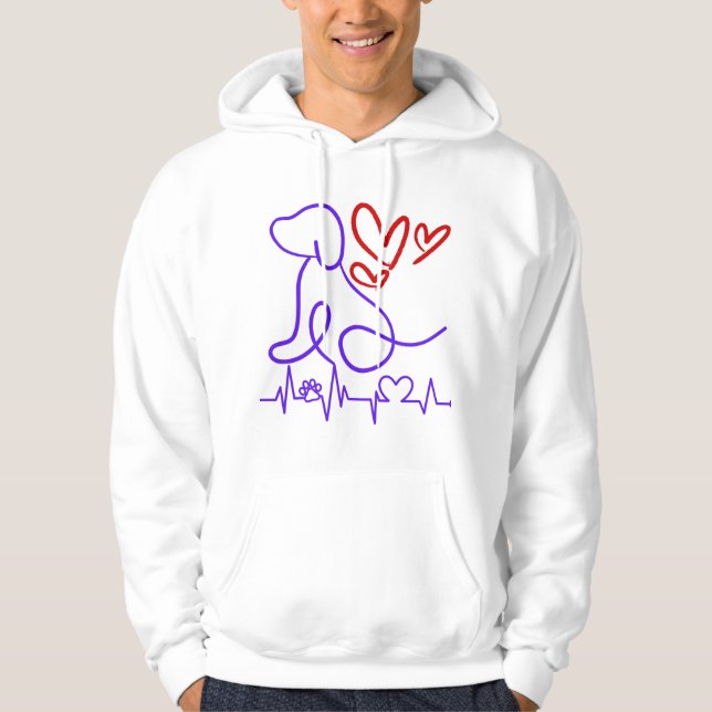Cute Valentine Day Hund älskare Hoodie (Framsida)