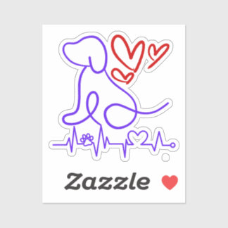 Cute Valentine Day Hund älskare Klistermärken