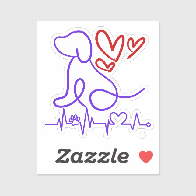 Cute Valentine Day Hund älskare Klistermärken (Ark)